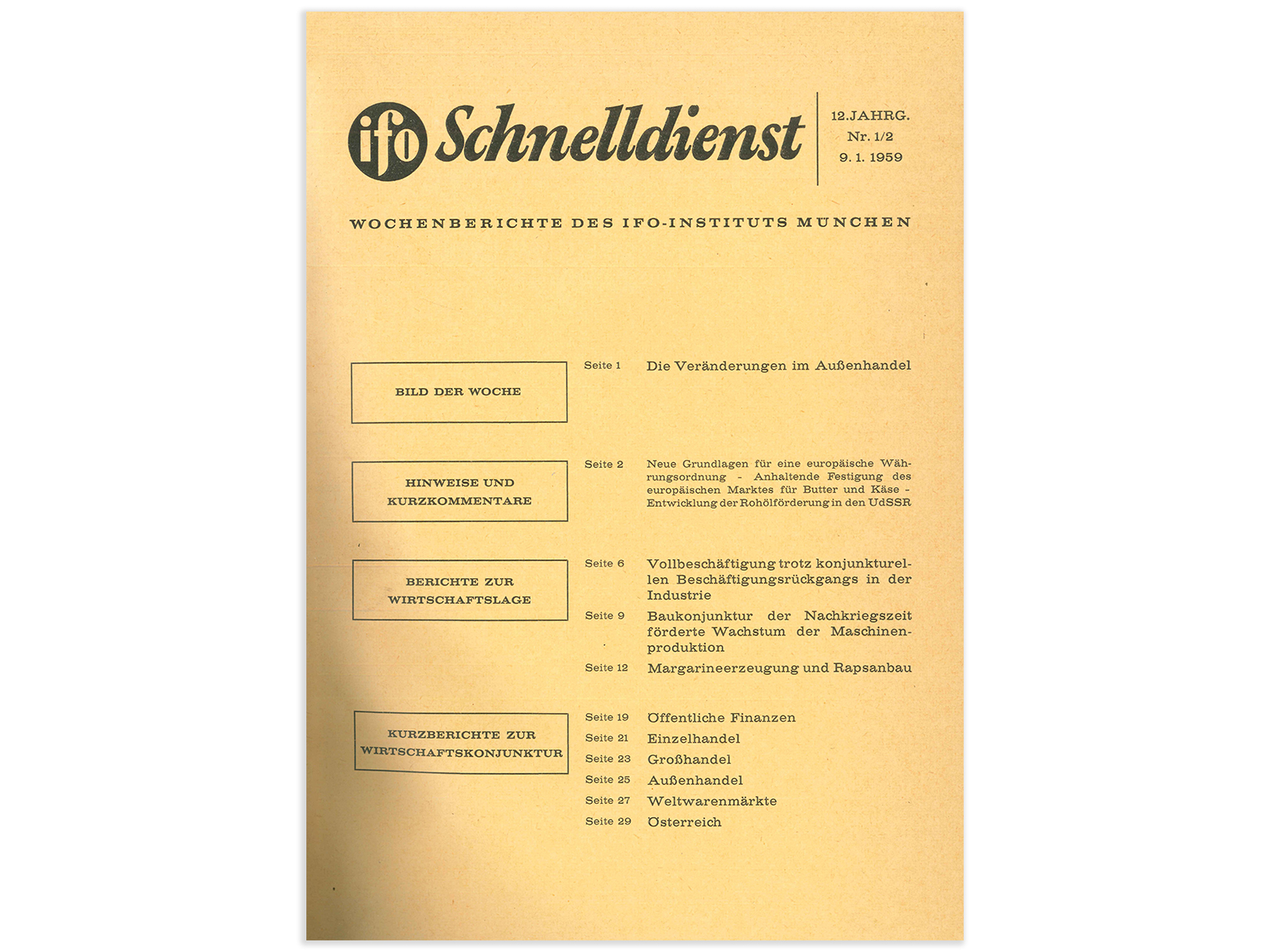  ifo Schnelldienst Cover 1959