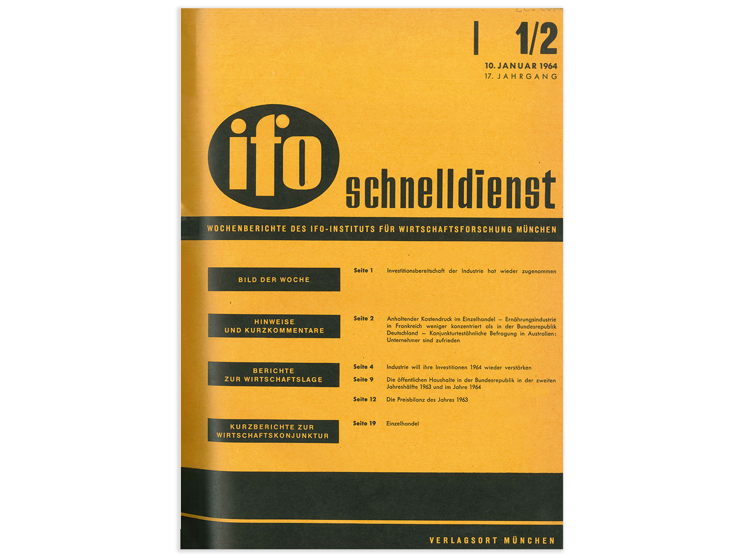 ifo Schnelldienst Cover 1964