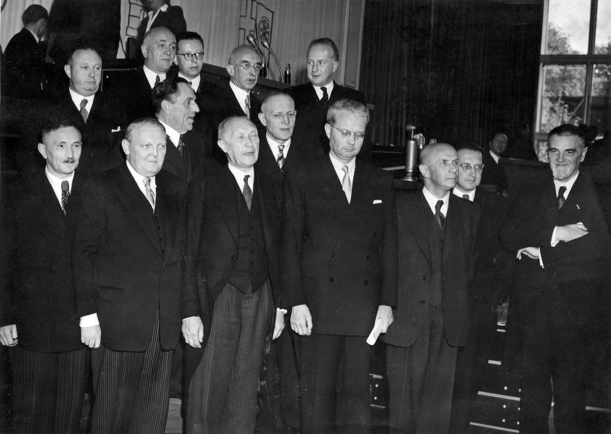 The first German Federal Cabinet under Konrad Adenauer in 1949, SZ Photo/Süddeutsche Zeitung Photo