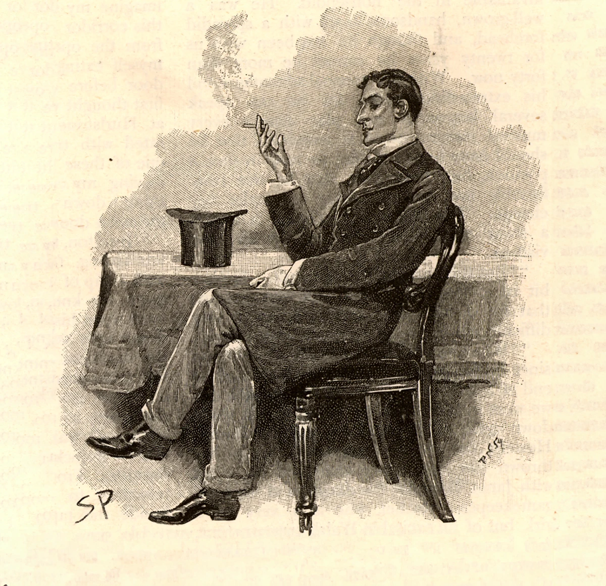 Illustration of a smoking Sherlock Holmes | picture alliance, World History Archive