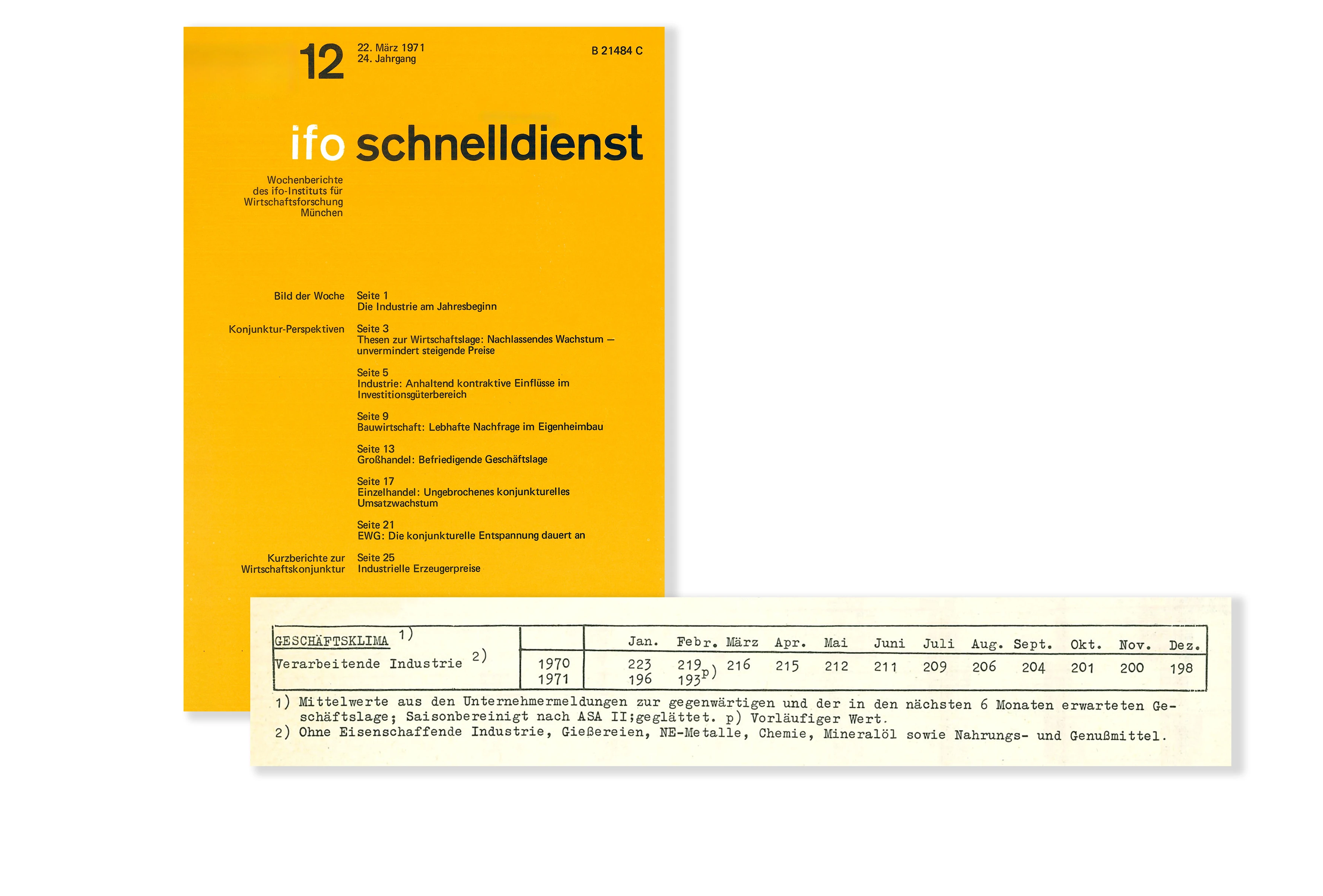 Table from the ifo Schnelldienst